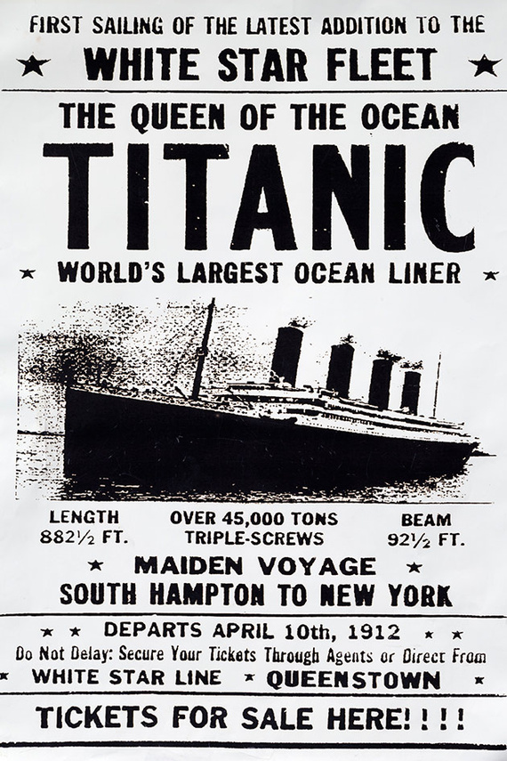 Afiche promocional del viaje del Titanic. (Imagen. elsalvador.com)