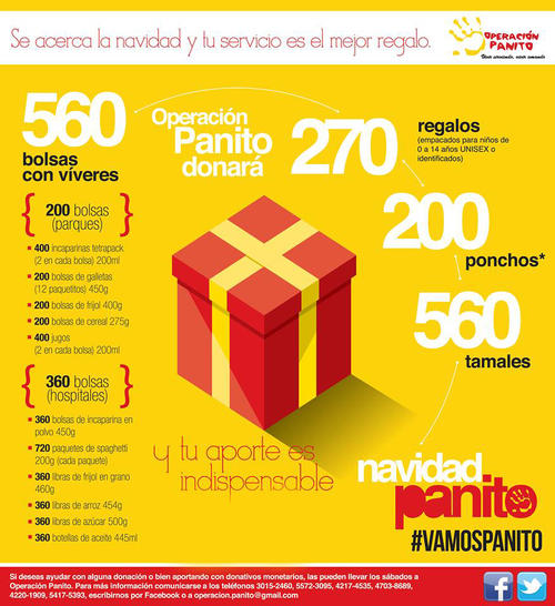 Esto son los víveres que Operacion Panito está recaudando para donar a las personas a fin de año.