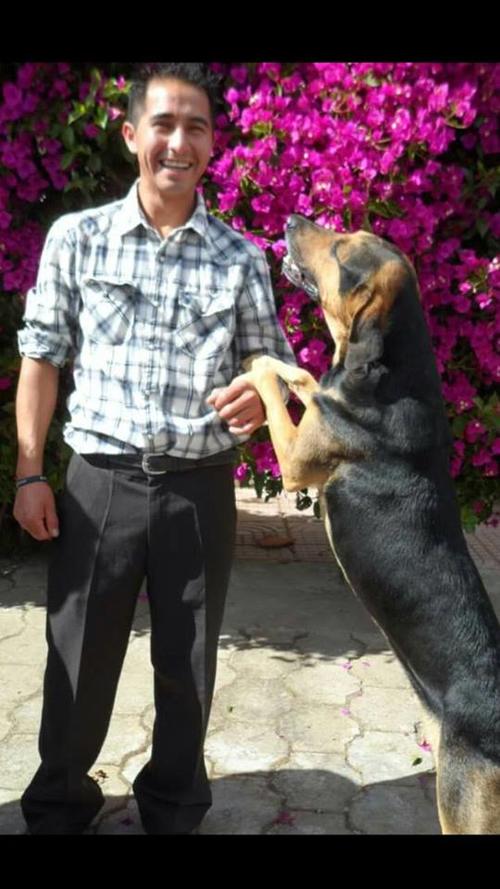 bombero y su mascota foto