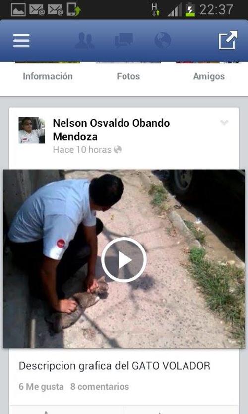 Imagen del perfil de Facebook de Nelson Osvaldo Obando Mendoza .