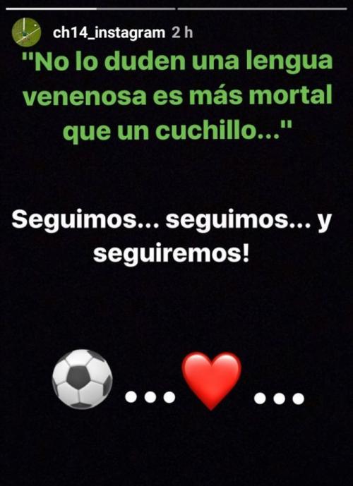 Mensaje de el Chicharito en su historia de Instagram.