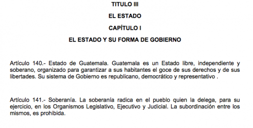 Artículos 140 y 141 de la Constitución Política de Guatemala.