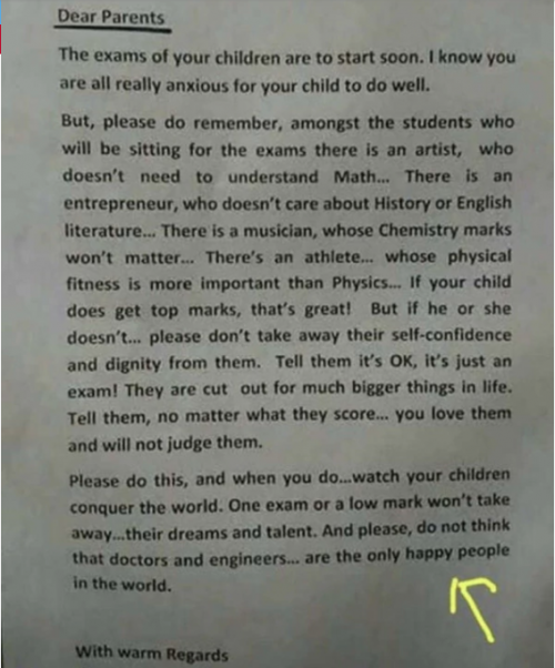 Esta es la carta enviada por el director a los padres de los estudiantes de su escuela. (Imagen: captura de pantalla)