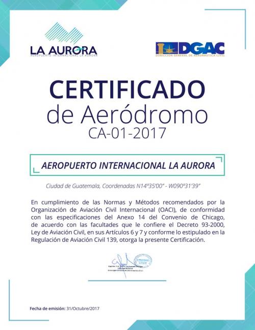 Este es el certificado entregado por la Dirección General de Aeronáutica Civil, en ninguna parte aparece firmado por un representante OICI. (Foto DGAC)