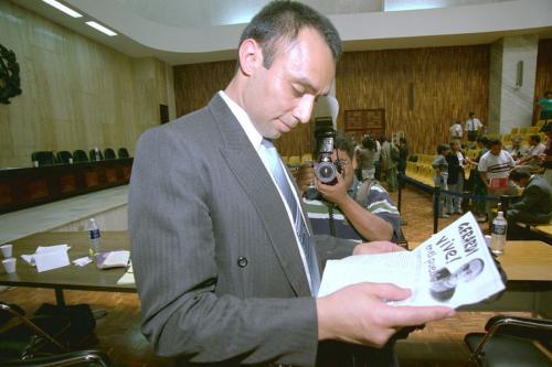 El capitán Byron Lima Oliva, en una de las audiencias del caso Gerardi. (Foto: Archivo/Nuestro Diario)