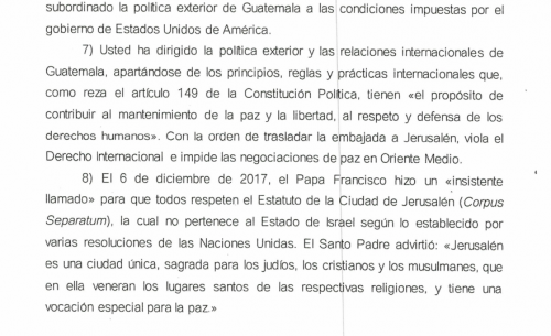 Esta es una fracción de la misiva de cuatro páginas que Marco Vinicio Mejía Dávila envió al presidente Jimmy Morales el 27 de diciembre de 2017. (Foto: Captura de pantalla)