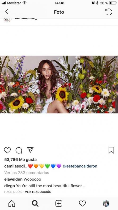 El comentario de Diego en la foto de Camila. (Foto: Instagram)