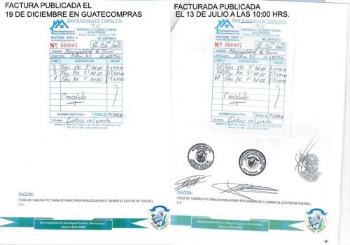 La factura fue alterada y los números de los insumos solicitados cambiaron. (Foto: captura de Guatecompras) 