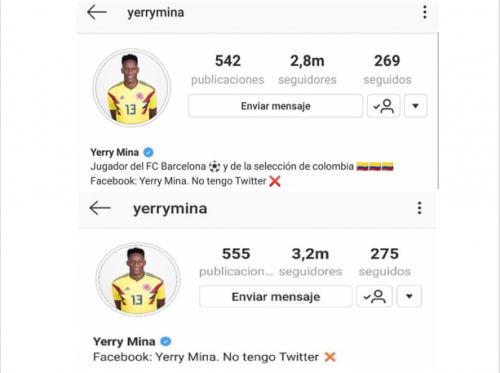Jerry Mina deja de seguir al FC Barcelona en Instagram foto 