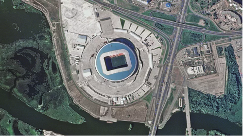 El Kazán Arena, en la capital de la república de Tartaristán. (Foto: Roscosmos)