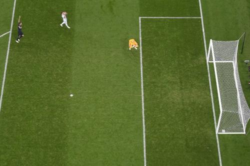 Vista aérea del gol de Croacia. (Foto: AFP) 