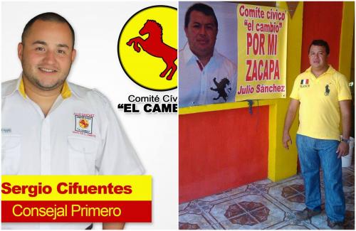 Sergio Fernando Cifuentes Sagastume y Julio Alberto Enríquez Sánchez integraron el mismo comité cívico que los llevó al poder municipal. (Foto: capturas de pantalla)
