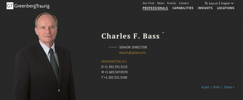 Imagen de Charles Bass en la web oficial de la firma de abogados. (Foto: GT)