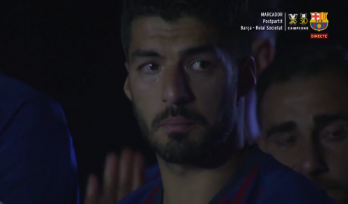 Luis Suárez se mostró conmovido. (Foto: captura Video) 