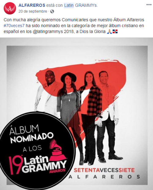 70 veces 7 se llama el álbum nominado a los Latin Grammy. (Foto: ocaptura de pantalla) 