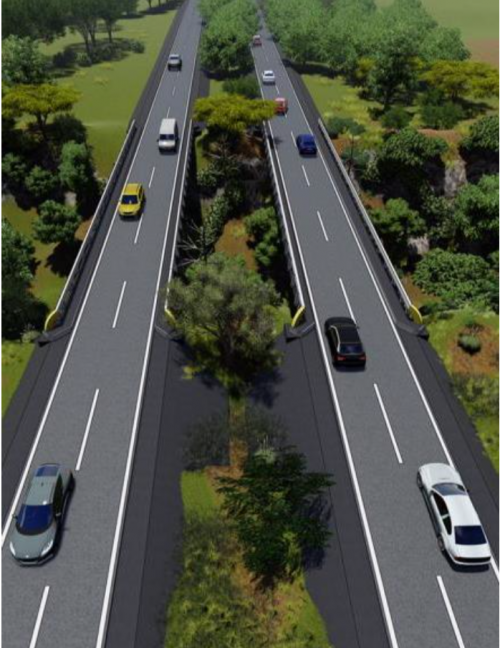 La autopista será de cuatro carriles para mayor seguridad y agilidad. (Foto: Cortesía Anadie)