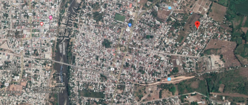 Vista satelital de Ayutla San Marcos y su colindancia con México. (Foto: Google Maps) 