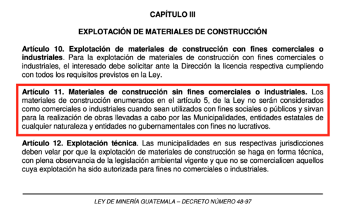 Artículo 11 del reglamento de la Ley de Minería. (Foto: Captura de pantalla)