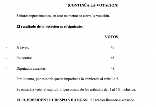 Encuentro por Guatemala presentó una enmienda para modificar lo relacionado con propiedad privada, pero fue rechazada. (Foto: Captura de pantalla)