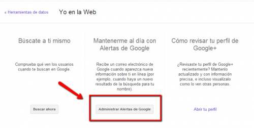 La herramienta "Yo en la web" envía una alerta cada vez que se introducen los datos en Google. (Foto: Captura de pantalla)