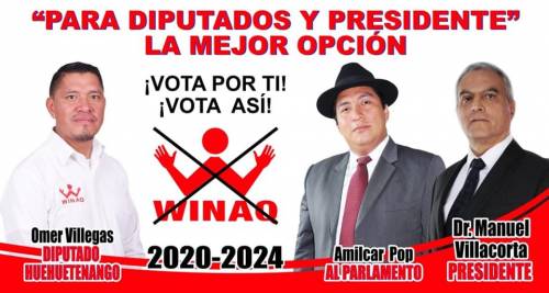 Villegas ocupa la segunda casilla de candidatos a diputados de Winaq en Huehuetenango. (Foto: Soy502)