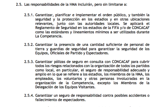 Las responsabilidades de cada Federación de la Concacaf en un partido. (Foto: Captura)