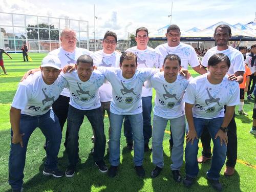 Ellos son los exjugadores que formarán el equipo de profesores de la institución. (Foto: Luis Barrios/Soy502)