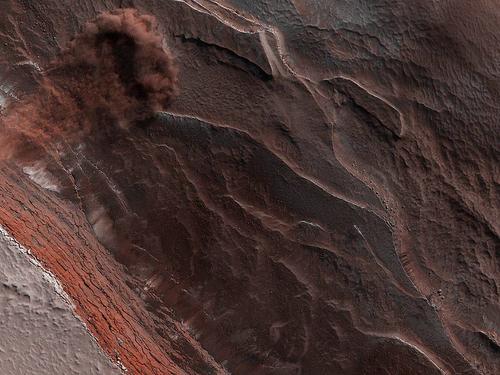 Así es una avalancha en Marte. (Foto: NASA)
