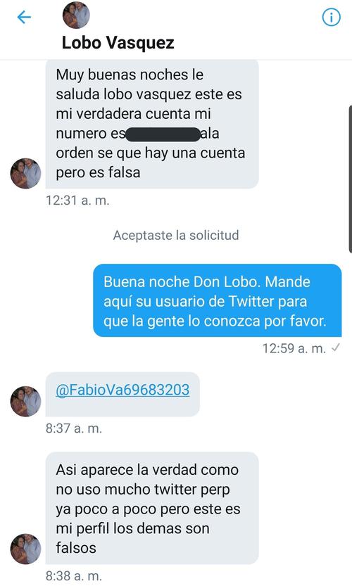 La cuenta de Twitter de "El Museo Guatemalteco del Internet" compartió la conversación que sostuvo con "El Lobo". (Foto: Twitter)