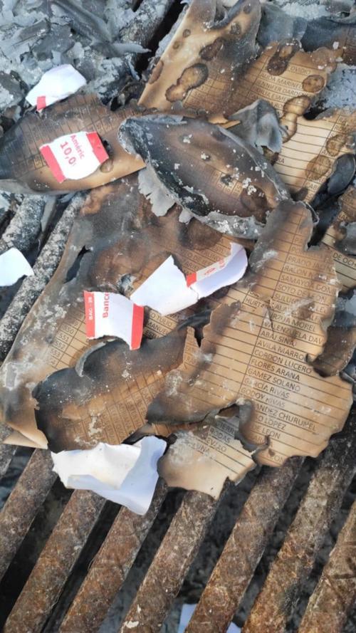 El MP investiga los documentos que se quemaban en una churrasquera. (Foto: MP)