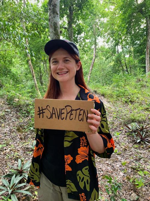 Bonnie Wright y la campaña "Save Petén" de Rainforest Alliance. (Foto: Rainforest Alliance)