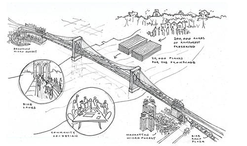 Planos del proyecto. (Ilustración Brooklyn Bridge Forest)