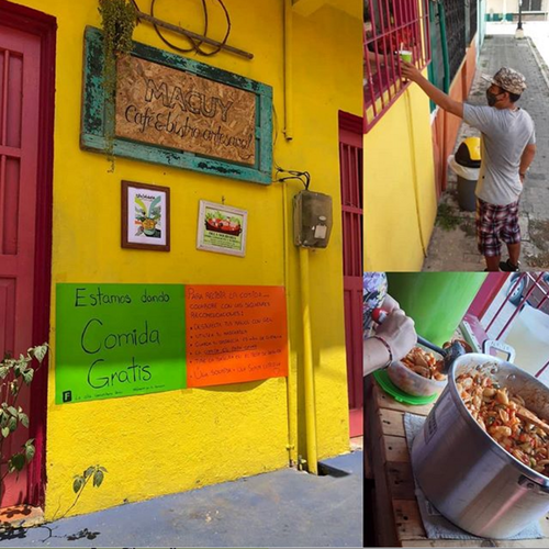 Cafés de la localidad se han unido para repartir alimentos a pobladores de Petén. (Foto: Macuy Café)