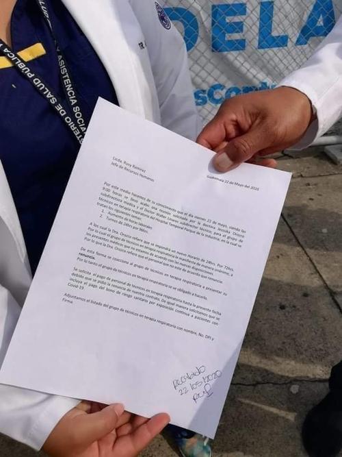 Esta es la carta entregada por los médicos a las autoridades del MSPAS. (Foto: Cortesía/Soy502)