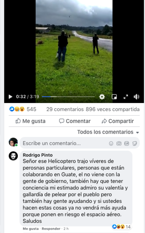 El usuario opina del helicóptero. 