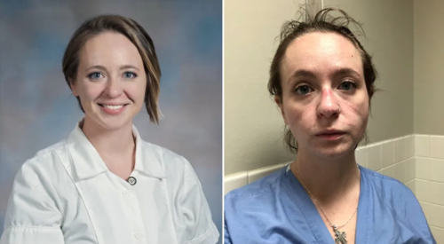 Esta es la comparación que la enfermera hizo de sí misma. (Foto: Twitter)