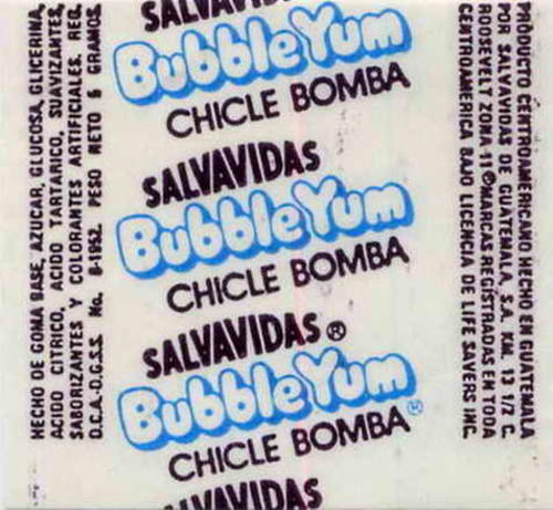 Envoltura chicle Bubble Yum. (Foto: Gum Wrappers World)