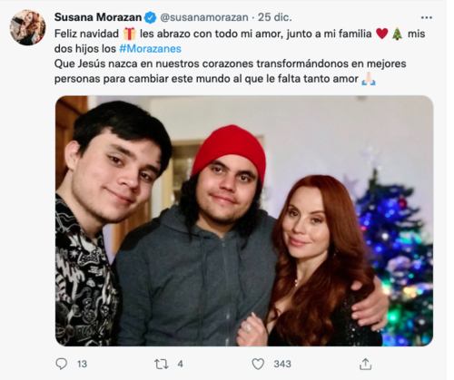 Susana mostró con quién pasó la Navidad. (Foto: Twitter)