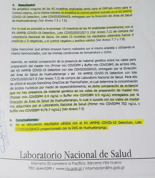 informe, pruebas falsas, pruebas covid, ministerio de salud, inacif, fiscalía contra corrupción, guatemala, soy502