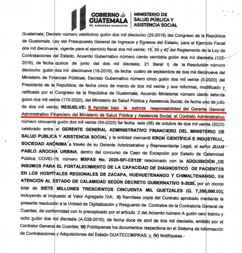 factura, pruebas falsas, pruebas covid, ministerio de salud, inacif, fiscalía contra corrupción, guatemala, soy502