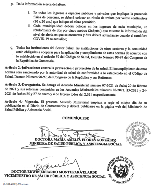 acuerdo ministerial, disposiciones, covid-19, coronavirus, guatemala, semana santa