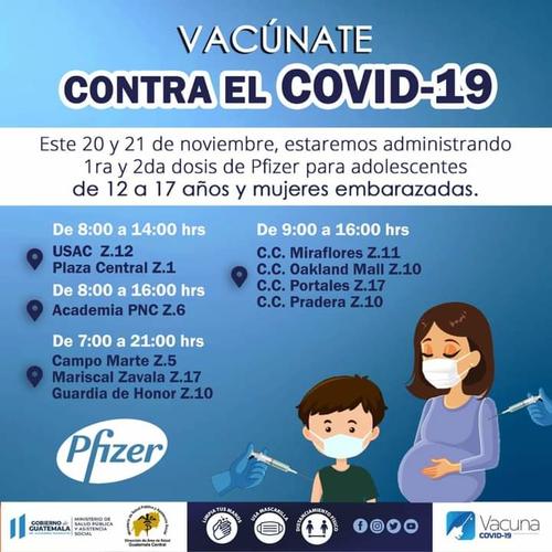 Los nueve centros de vacunación administrarán vacunas Pfizer para menores y embarazadas. (Foto: Ministerio de Salud)