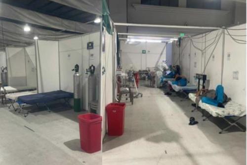 Interior del hospital Temporal Parque de la Industria. (Foto: Twitter)