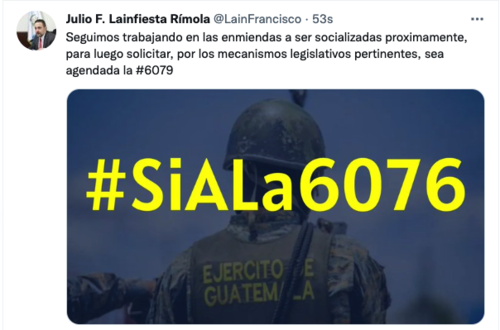 El diputado Julio Lainfiesta es ponente de la iniciativa 6076. 