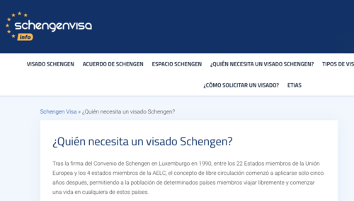 El sitio de Visa Schengen ofrece información de los países que necesitan el permiso para ingresar a Europa. (Foto: captura de pantalla)