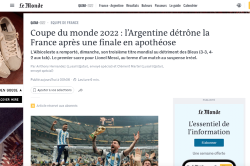 Así es el titular principal de Le Monde. (Foto: captura de pantalla)