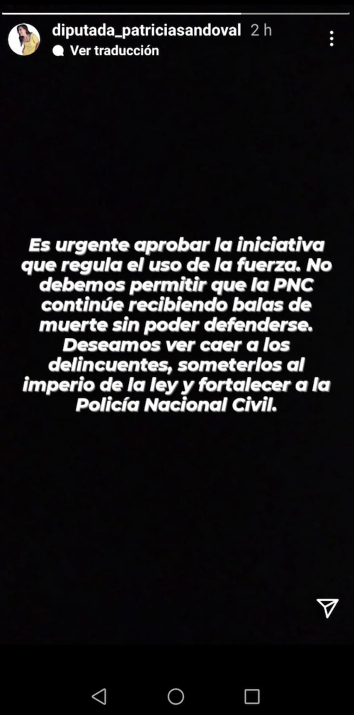 Publicación en las historias de Instagram. 