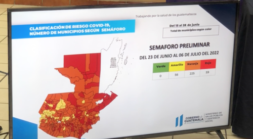 Este semáforo parcial muestra el incremento en el número de municipios en color rojo. (Foto: captura de video)