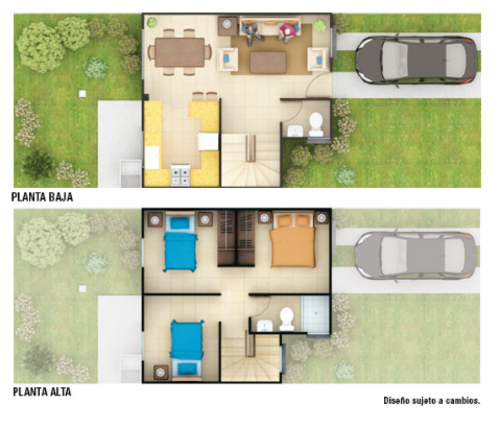 Así es la distribución de los ambientes en una de las viviendas que aplican la tasa preferencial. (Dibujo: Fuentes del Valle Norte V)