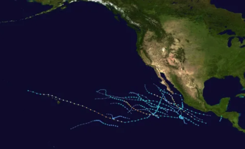 Así luce la trayectoria regular de huracanes en el Océano Pacífico. (Foto: Laverdad)